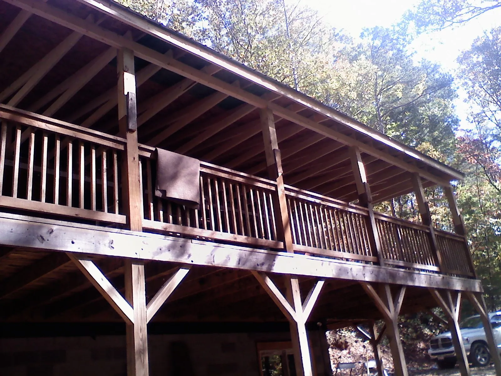 Timber framing under a new elevated porch and deck — Roof Leak Repair in Cave City by Roofing Brothers